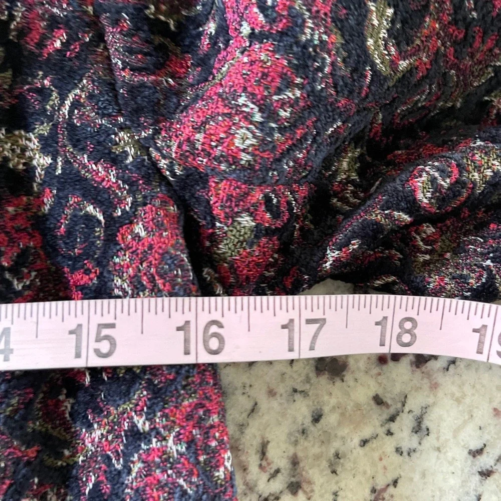 Free People Fox Trot Equestrian Tapestry‎ Coat Women XS Red Combo Floral Brocade
